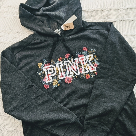 NWT🔥2021 PINK floral logo hoodie - Picture 5 of 5